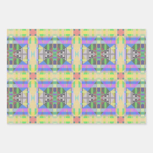 Yellow Green Blue Lila Geometric Geschenkpapier Set