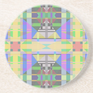 Yellow Green Blue Lila Geometric Getränkeuntersetzer