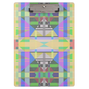 Yellow Green Blue Lila Geometric Klemmbrett