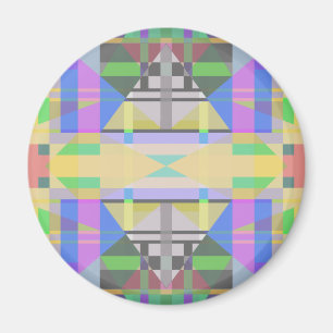 Yellow Green Blue Lila Geometric Magnet