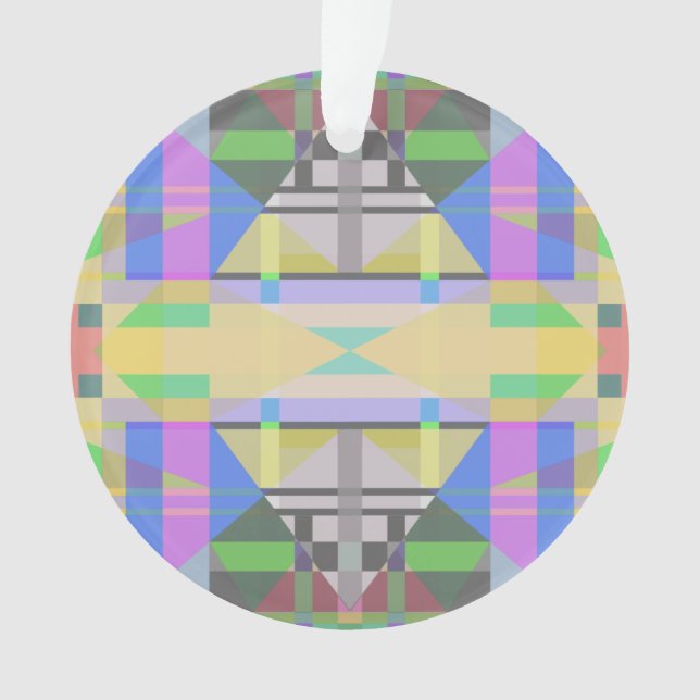 Yellow Green Blue Lila Geometric Ornament (Vorderseite)