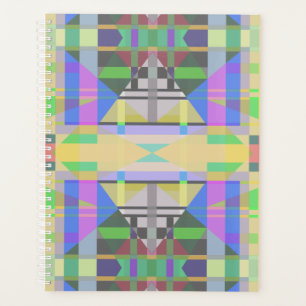 Yellow Green Blue Lila Geometric Planer