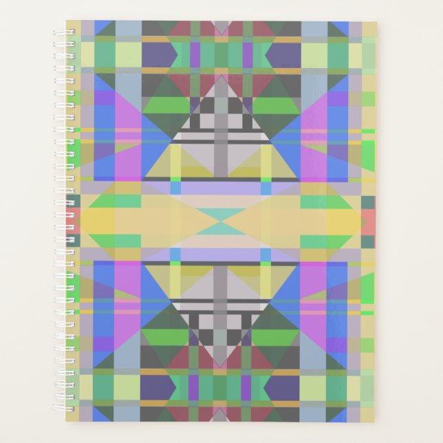 Yellow Green Blue Lila Geometric Planer (Vorderseite)