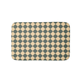 Yellow Green Checker Diamond Pattern Badematte