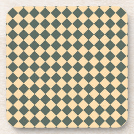 Yellow Green Checker Diamond Pattern Getränkeuntersetzer