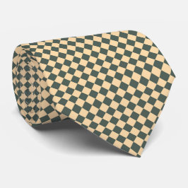 Yellow Green Checker Diamond Pattern Krawatte