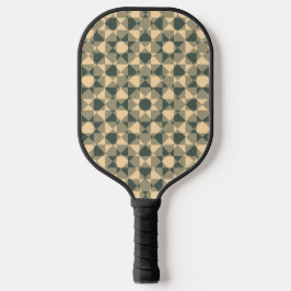 Yellow Green Checker Diamond Plaid Pattern Pickleball Schläger