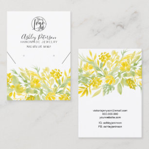 Yellow green floral Logo Schmuck Ohrring Halskette Visitenkarte
