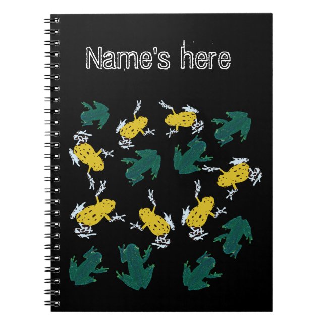 Yellow Green Frogs Pattern Notizblock (Vorderseite)