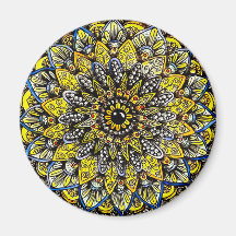 Yellow Green Hand Drawn Mandala Design
