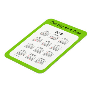 Yellow Green Holiday Calendar von Janz 2019 Magnet