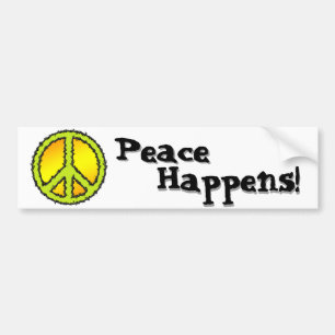 Yellow Green Peace Sign Autoaufkleber