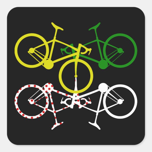 Yellow Green Polka-Dot Jerseys Quadratischer Aufkleber (Vorderseite)
