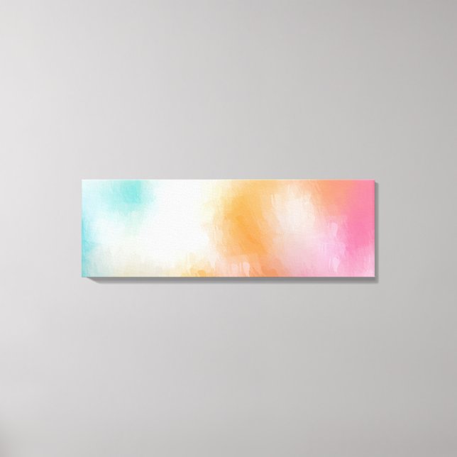 Yellow Green Red Pink Blue Lila Abstrakte Kunst Leinwanddruck (Vorderseite)