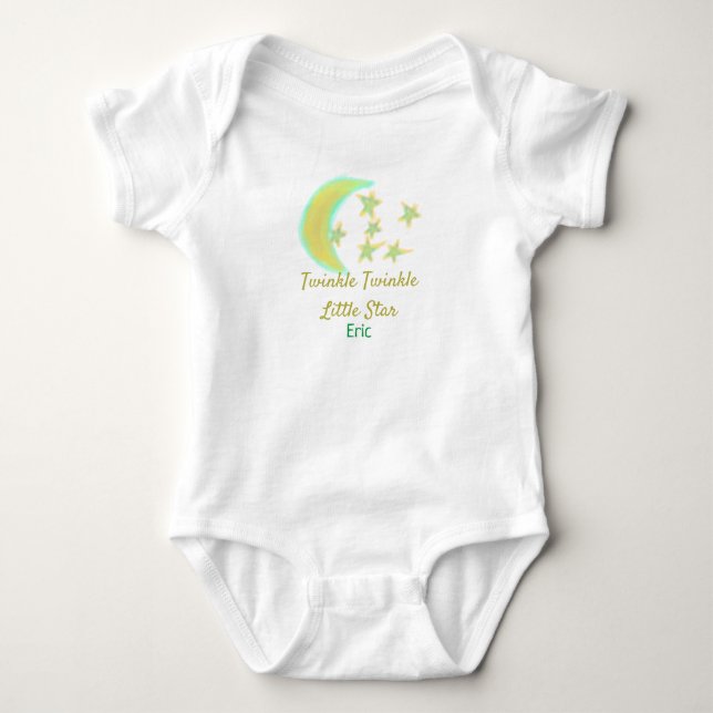 Yellow green twinkle Twinkle Little Star geben Nam Baby Strampler (Vorderseite)