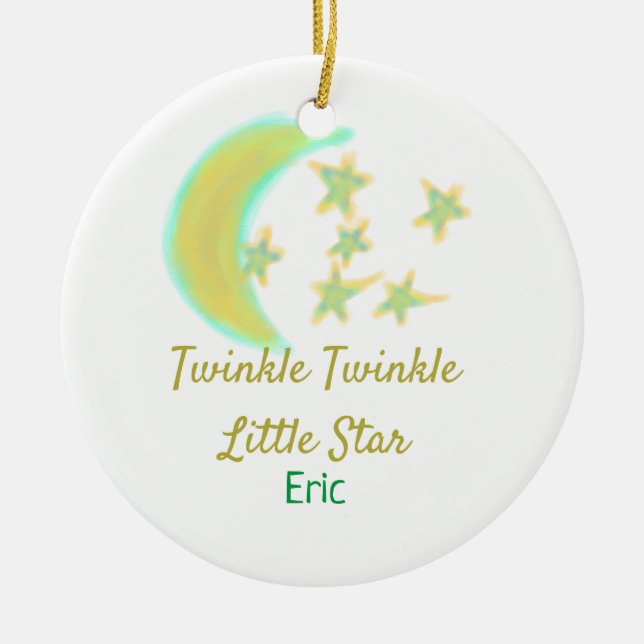 Yellow green twinkle Twinkle Little Star geben Nam Keramik Ornament (Vorne)