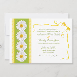 Yellow Green White Shasta Daisy Wedding Einladung