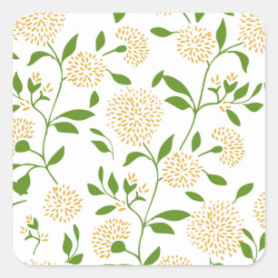 Yellow Greenery Dandelion Wildblume Garden Quadratischer Aufkleber