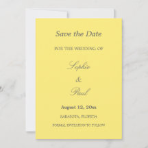Yellow Grey Elegant Wedding Save the Date