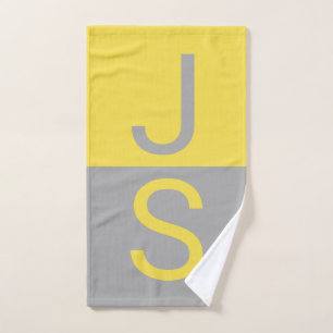 Yellow & Grey Modern Initials monogram