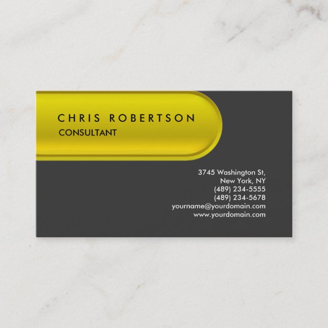 Yellow Grey Pill Button Muster Business Card Visitenkarte (Vorderseite)