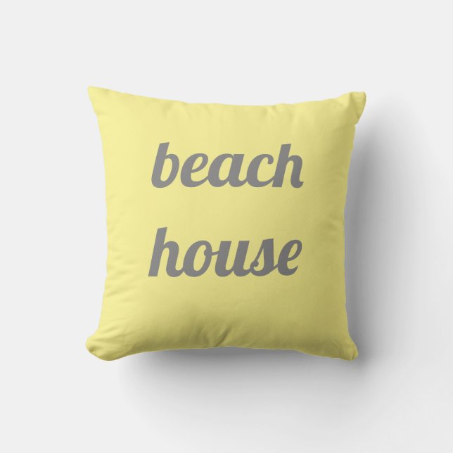Yellow Grey Stylish Niedlich Kissen (Vorderseite)