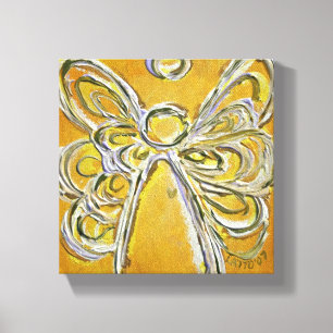 Yellow Guardian Angel Art Wrapped Canvas Painting Leinwanddruck