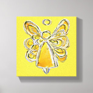 Yellow Guardian Angel Art Wrapped Canvas Painting Leinwanddruck