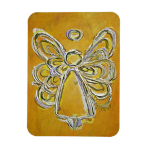 Yellow Guardian Angel Custom Magnet Art Malerei