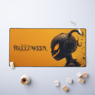 Yellow Halloween Horror Helmet Schreibtischunterlage