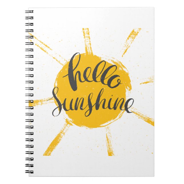 Yellow Hand Drawn Sun Hello Sunshine Image Notizblock (Vorderseite)
