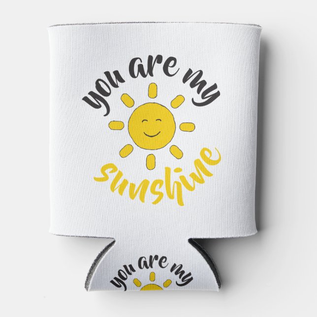 Yellow Hand Drawn Sun Hello Sunshine Image Sun Art Dosenkühler (Vorderseite)
