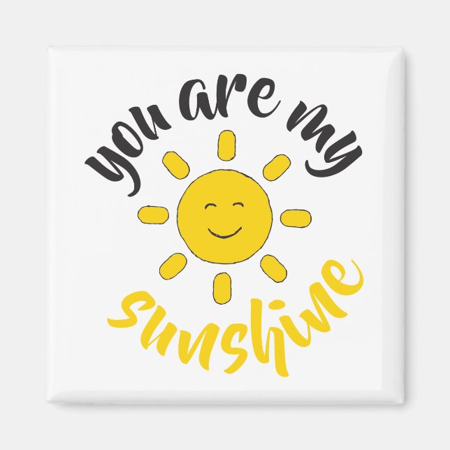 Yellow Hand Drawn Sun Hello Sunshine Image Sun Art Magnet (Vorne)