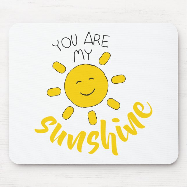 Yellow Hand Drawn Sun Hello Sunshine Image Sun Art Mousepad (Vorne)