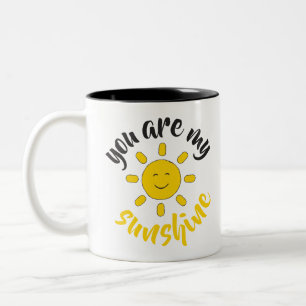 Yellow Hand Drawn Sun Hello Sunshine Image Sun Art Zweifarbige Tasse