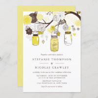 Yellow Hanging Mason Jars Wedding
