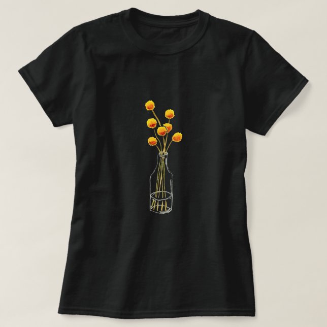 Yellow happy Billy Button Blume Australische Kunst T-Shirt (Design vorne)