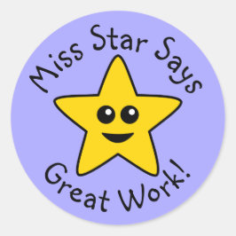Yellow Happy Star Great Work Stickers