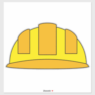 Yellow Hard Hat Cartoon Aufkleber