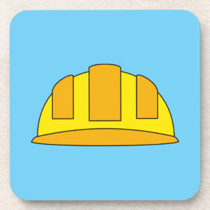 Yellow Hard Hat Cartoon Getränkeuntersetzer