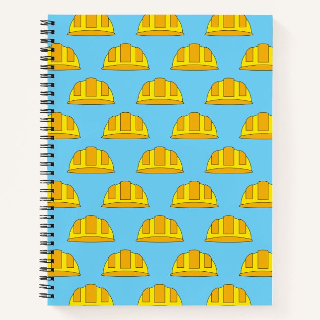 Yellow Hard Hat Cartoon Notizbuch (Vorderseite)