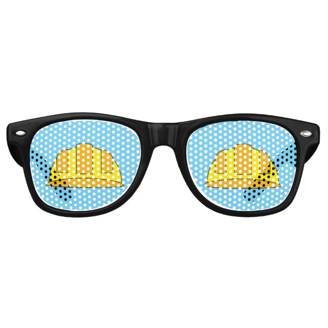 Yellow Hard Hat Cartoon Partybrille (Vorderseite)