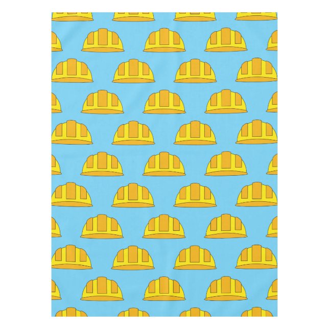 Yellow Hard Hat Cartoon Tischdecke (Vorderseite)