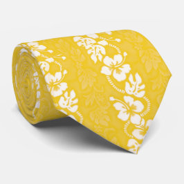 Yellow Hawaiian Hibiskus Aloalo Blume Wedding Krawatte