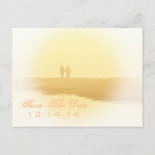 Yellow Heart Beach Save the Date Ankündigungspostkarte