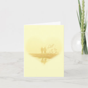 Yellow Heart Beach Wedding Thank You Dankeskarte