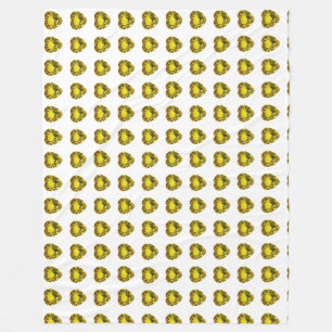 Yellow Heart Motif Fleecedecke