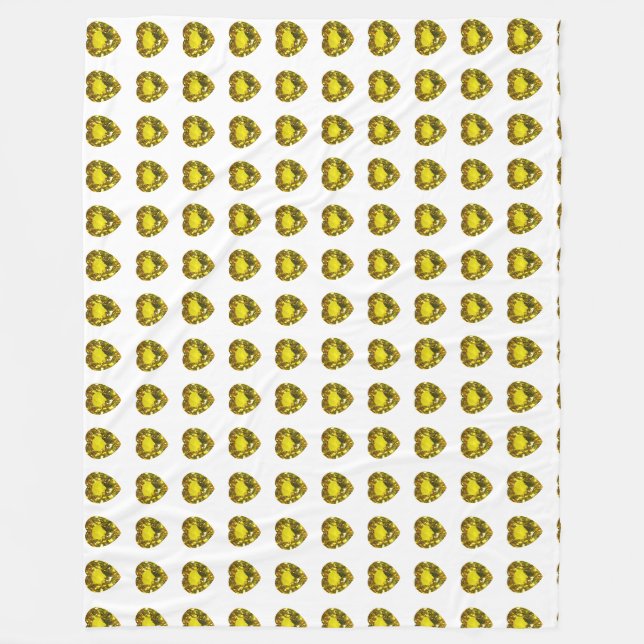 Yellow Heart Motif Fleecedecke (Vorderseite)