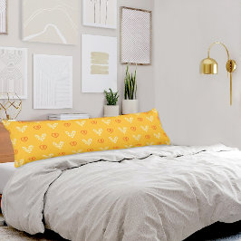 Yellow Hearts Pattern Body Pillow Seitenschläferkissen