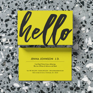 Yellow Hello Extravagantes Script Sunshine Yello Visitenkarte